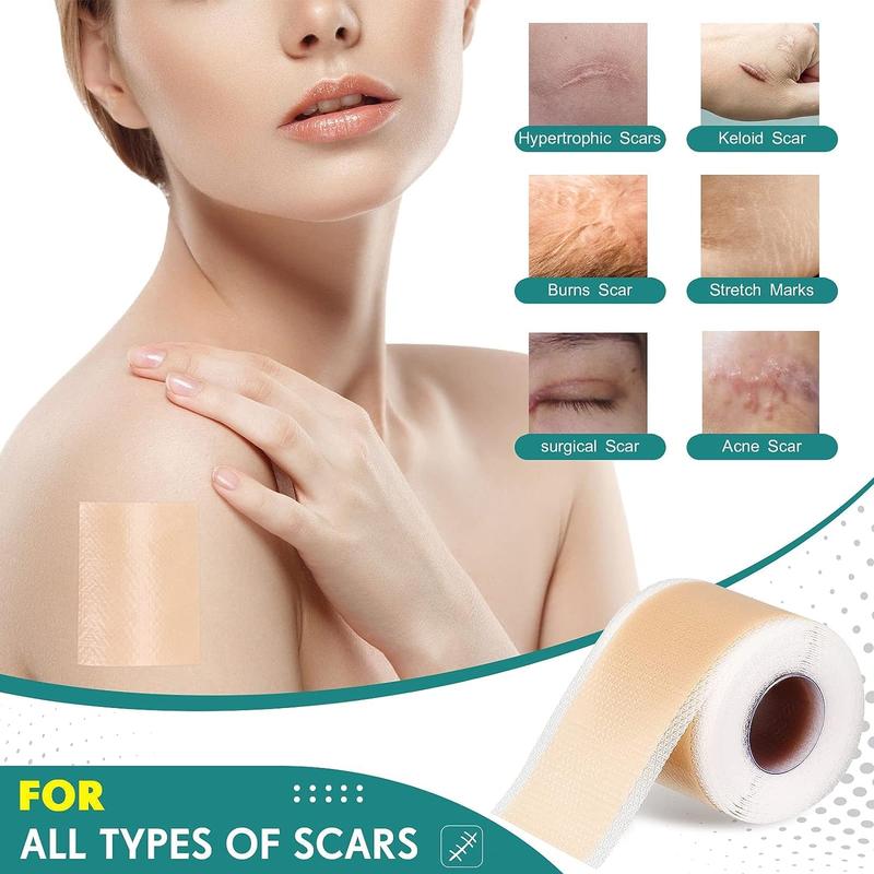 Professional Silicone Scar Sheets (1.6" x 120" Scar Roll-3M) - Scars Removal Treatment - Reusable Silicone Scar Tape Strips Type for Keloid, C-Section, Surgery, Burn, Acne et