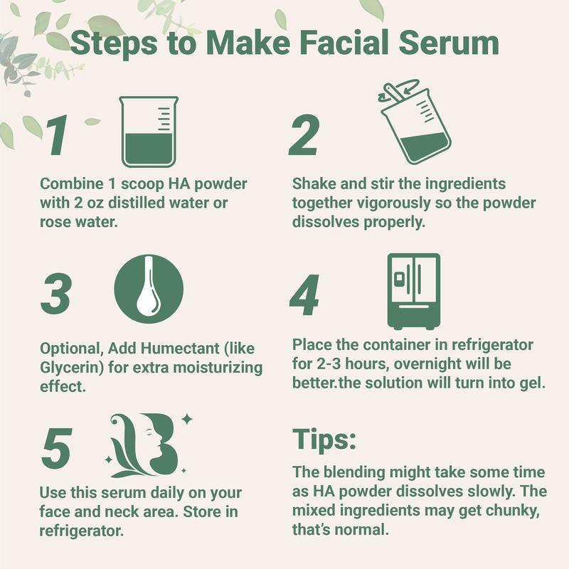 Micro Ingredients Hyaluronic Acid Powder, DIY Facial Serum, Skin Hydration Care Formula