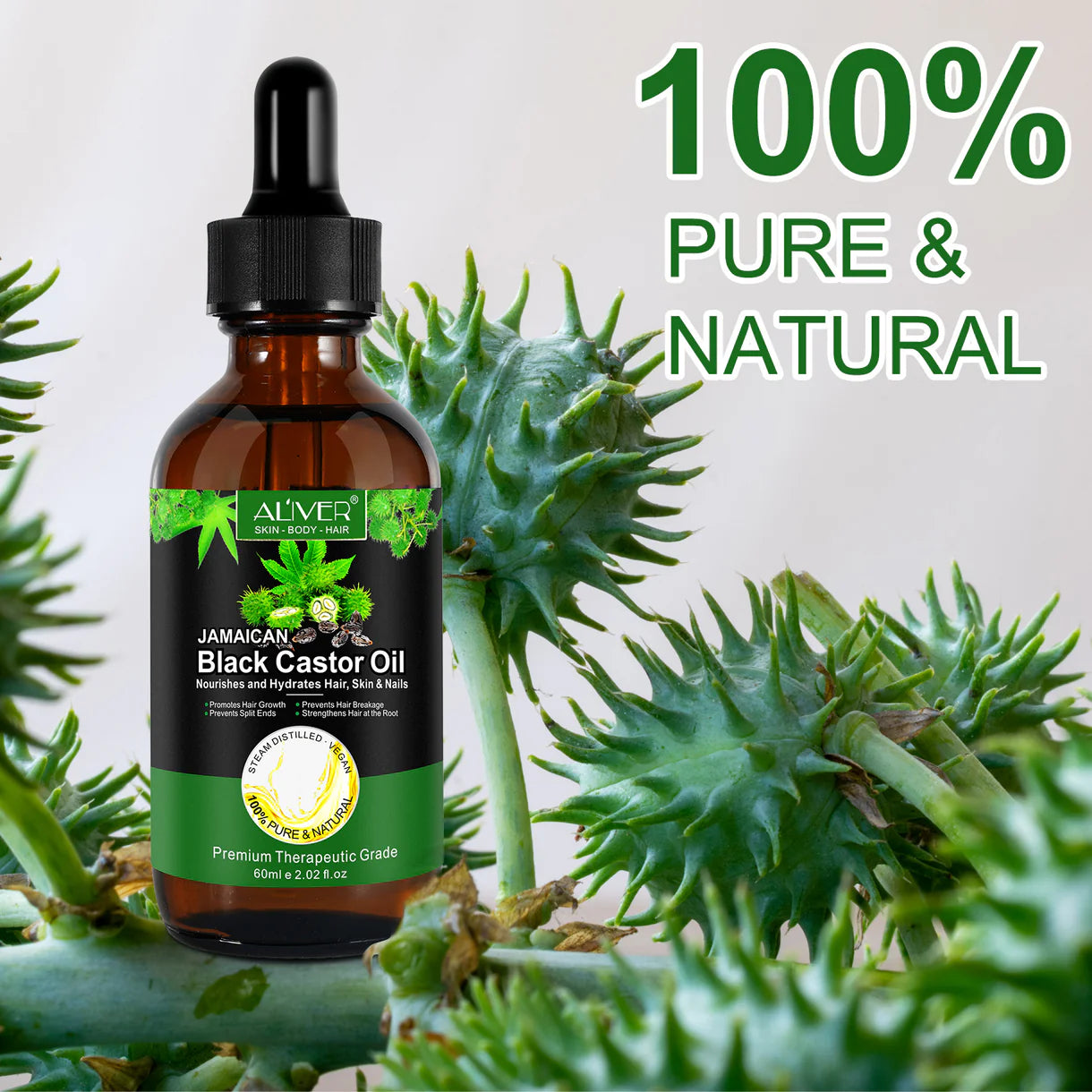 Aliver 100% Pure & Natural Jamaican Black Castor Oil