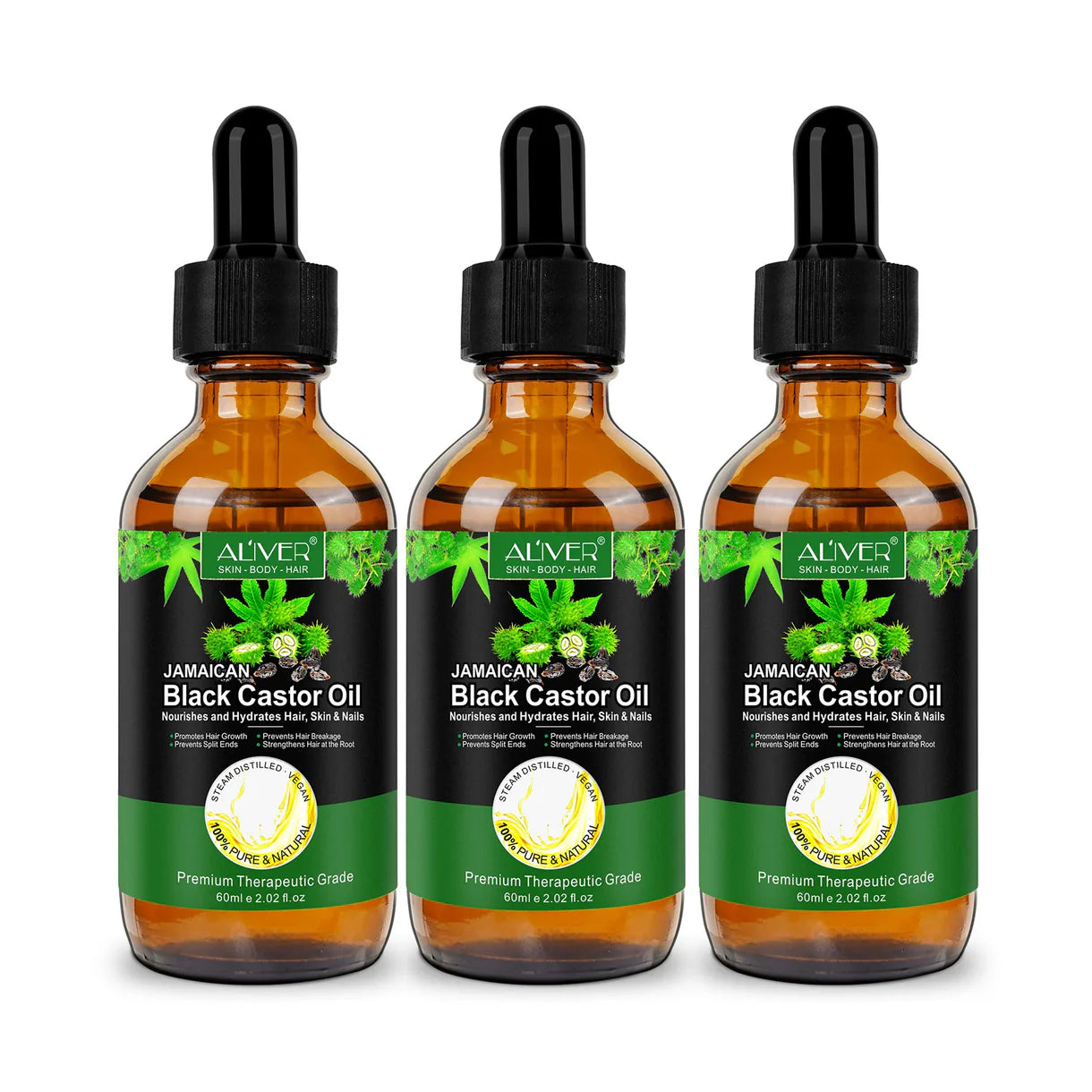 Aliver 100% Pure & Natural Jamaican Black Castor Oil