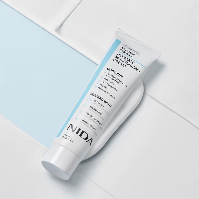 NIDA Youthful Formula Ultimate Moisturizing Cream (100mL) / Collagen, Niacinamide, Centella Asiatica, Hyaluronic Acid / Wrinkles, Dark Spots, Skincare